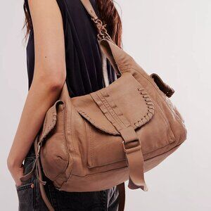 FREE PEOPLE We The Free Leigh Distressed Tote In Desert Taupe NWT